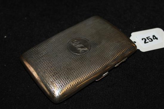 George V engine-turned silver cigar case